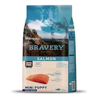 Comida para Perro Cachorro Razas Pequeñas Bravery Libre de Grano Salmón 2kg